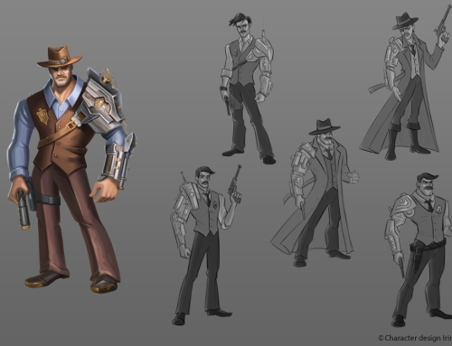 Fallen detective – character design